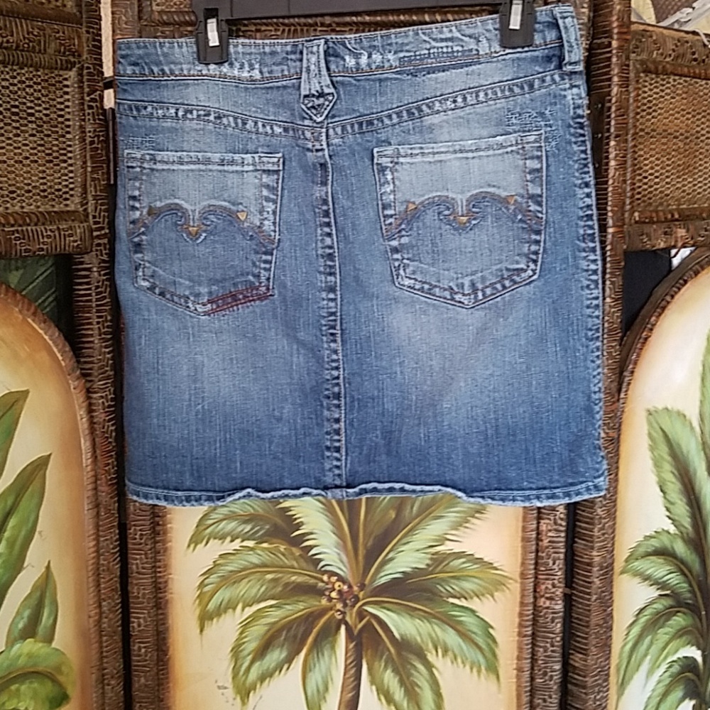 Silver Jean Skirt